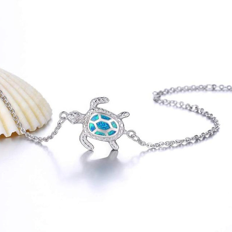 Hawaii Ocean Turtle Anklet Opal Anklet