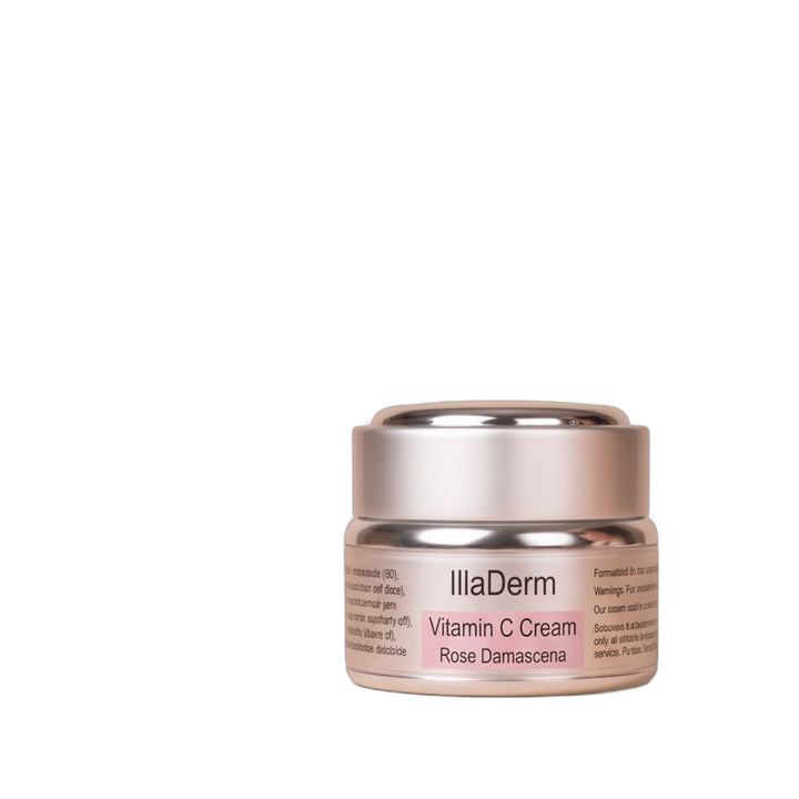 IllaDerm Vitamin C Cream Rose Damascena jar